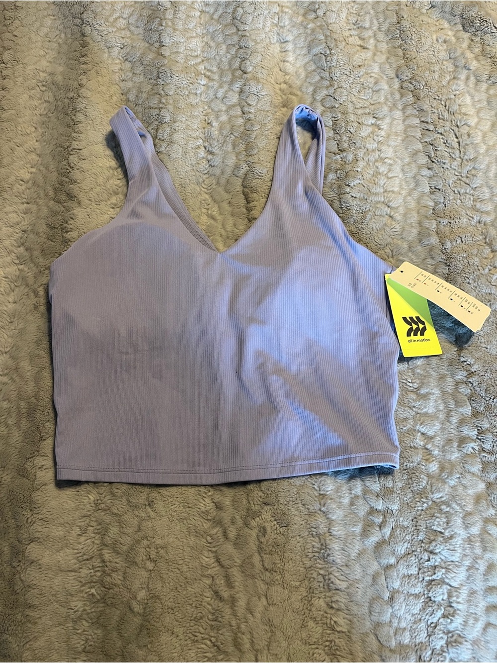 Ribbed V-Neck Cropped Tank Top